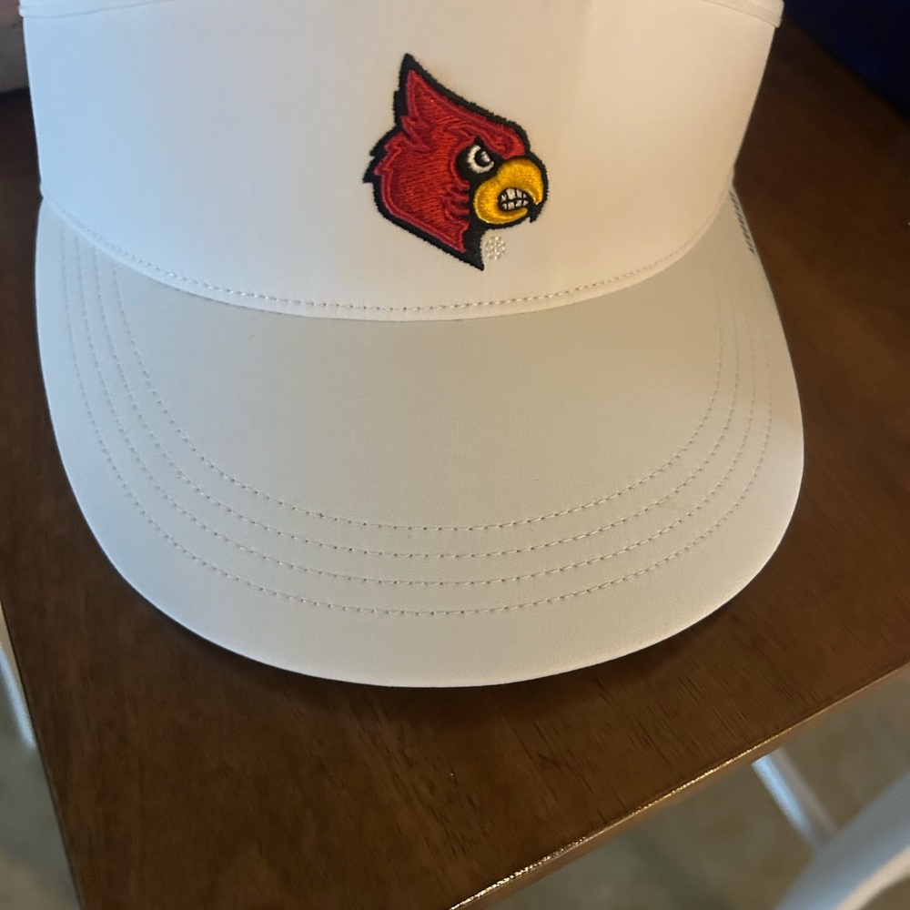 NWT Adidas Louisville Cardinals White Visor with Red Embroidered Logo